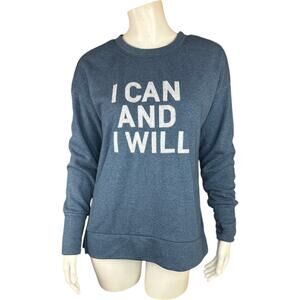 Belle by Kim Gravel Inspirational Graphic Sweatshirt Indigo I can and I will XXS